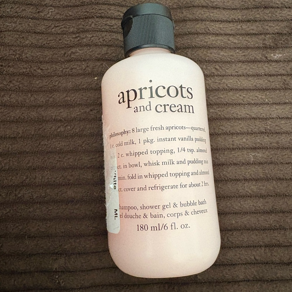 Philosophy Apricots & Cream 3 in 1 Shower Gel & Bubble Bath 6 oz Retired RARE